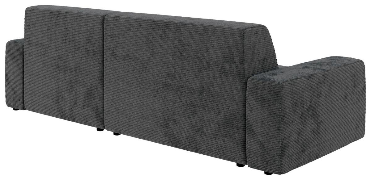 Ecksofa Wien Dunkelgrau S: 246x162 cm - Dunkelgrau/Schwarz, MODERN, Textil (246/162cm) - Trendmanufaktur