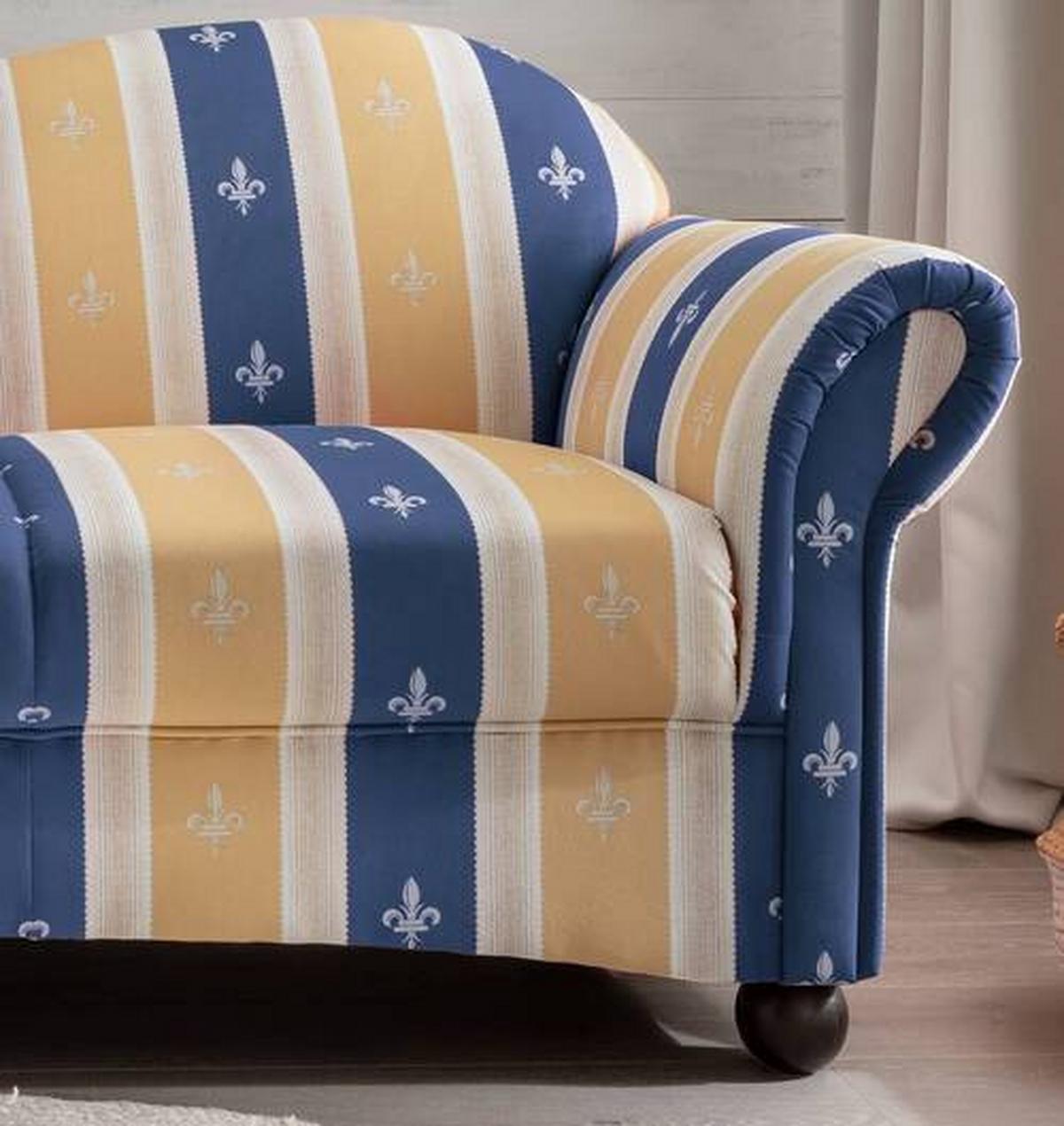 Ottomane Torello Blau B: 86 cm - Wengefarben/Blau, KONVENTIONELL, Textil (190/84/86cm) - Livetastic