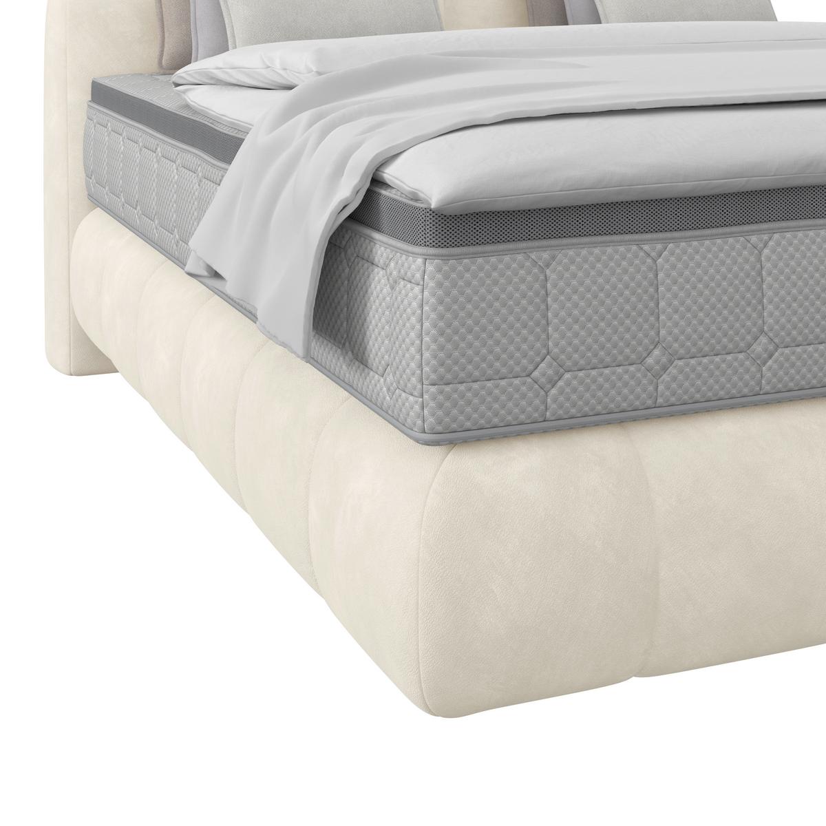 Boxspringbett Nobu Champagner, Lf: 180x200 Cm - Champagner/Schwarz, Trend, Holz/Textil (180/200cm)