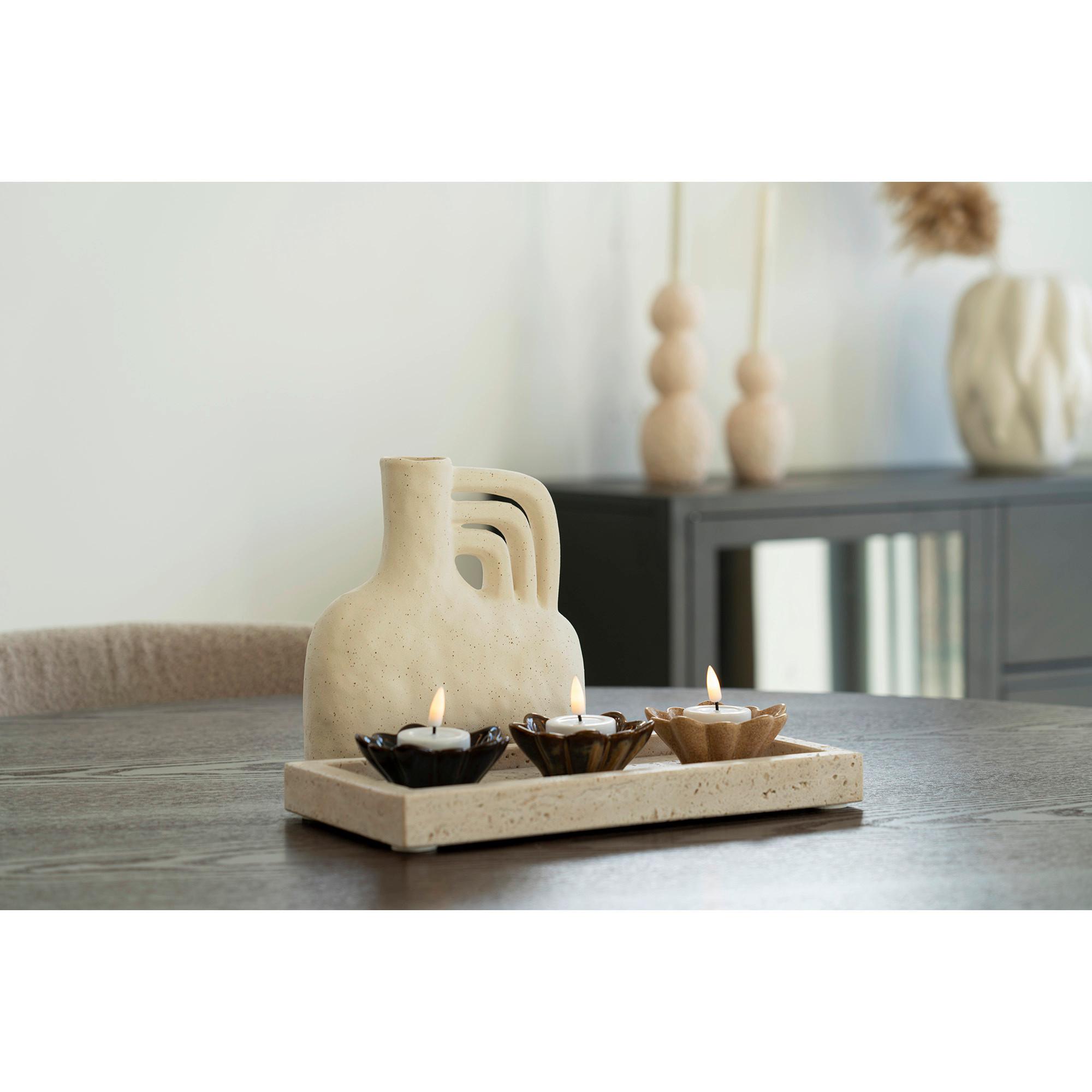 Serviertablett Tray Beige B: 15 Cm - Beige, Design, Stein (15/3/30.5cm)