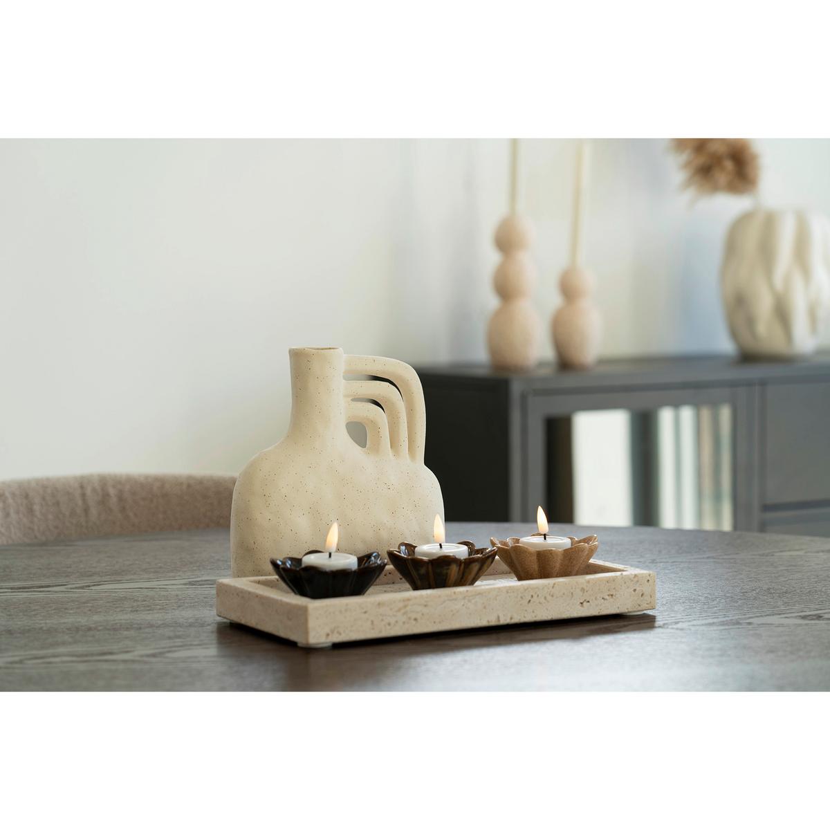 Serviertablett Tray Beige B: 15 Cm - Beige, Design, Stein (15/3/30.5cm)
