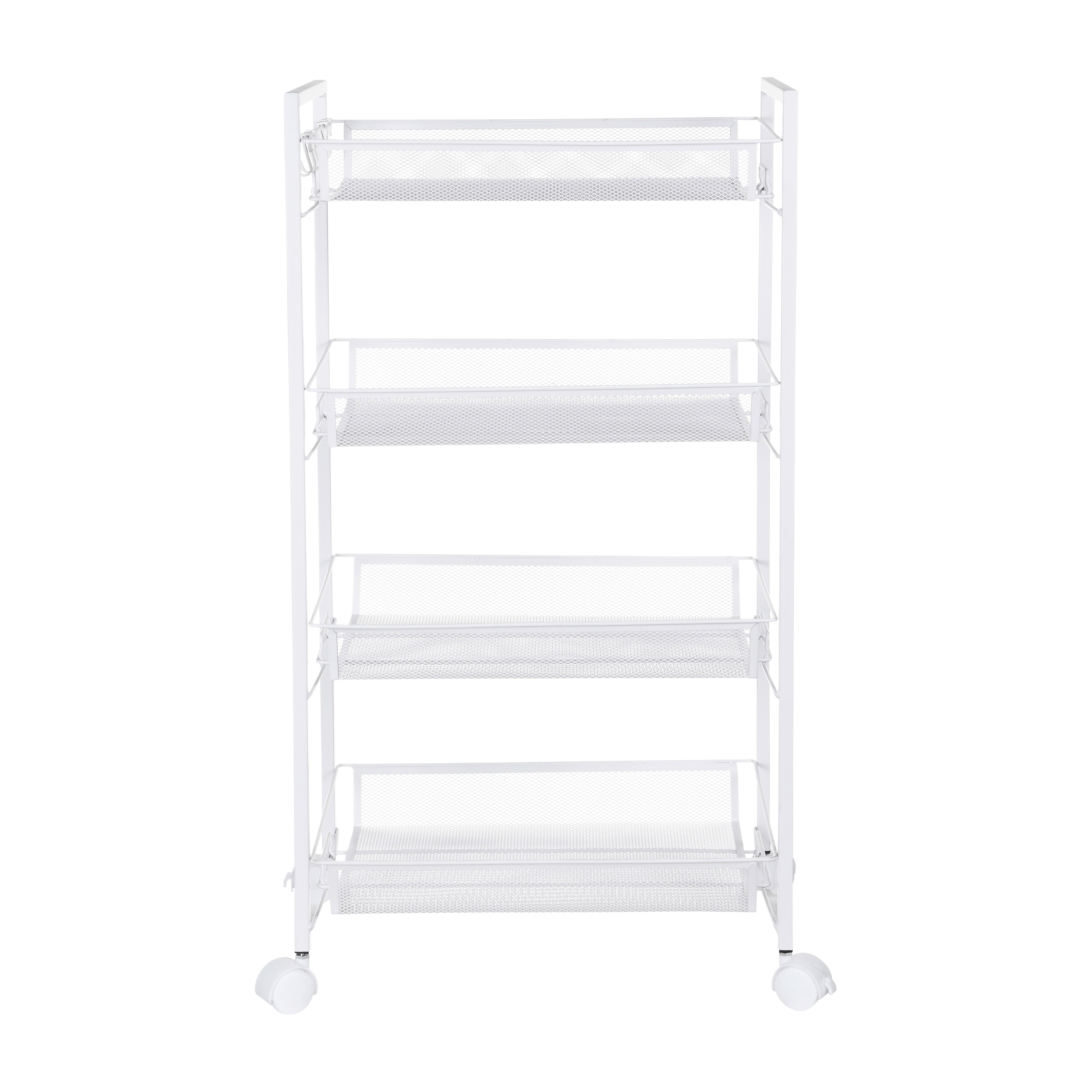 UNIVERZÁLNY VOZÍK SILVIA 2 - biela, Modern, kov/plast (44/84/26cm)