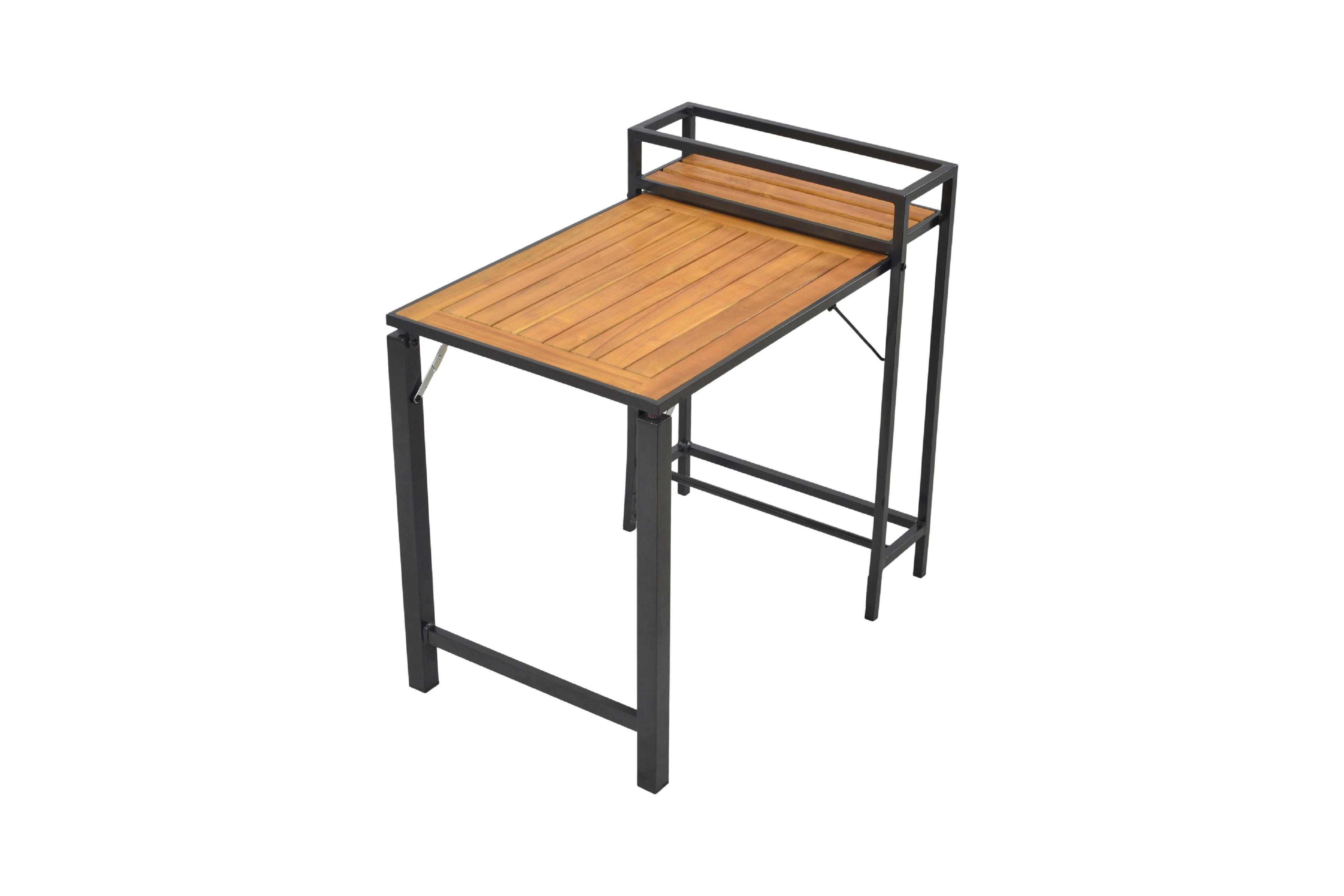 Balkontisch Klappbar Santorin Akazienholz/Metall L 73 cm - Graphitfarben/Naturfarben, MODERN, Holz/Metall (55/75/73cm) - Gardenson