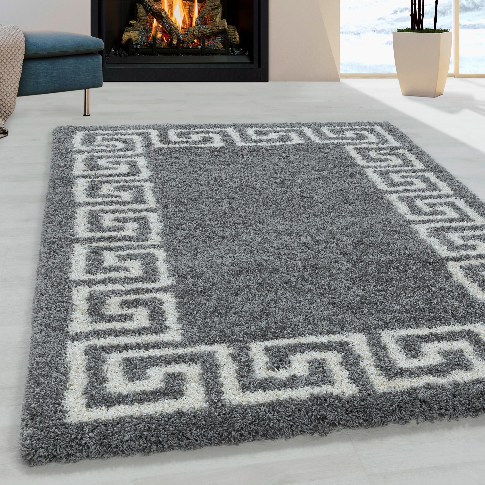 Hochflor Teppich Grau Naturfaser Hera 240x340 cm - Grau, Design, Textil (240/340cm)