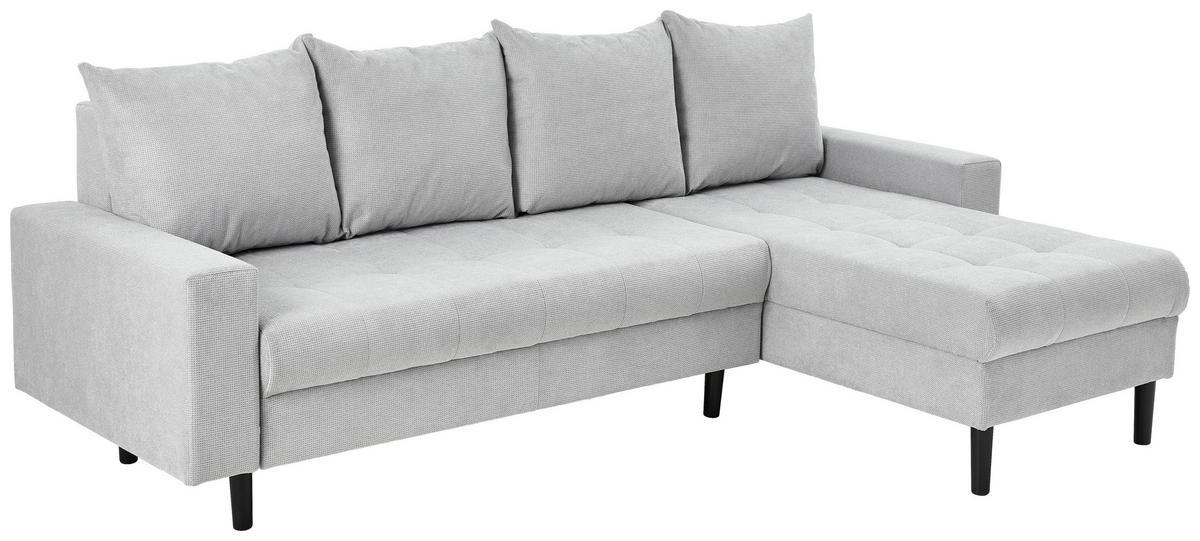 Ecksofa Boston, Hellgrau S: 231x157 cm - Hellgrau/Schwarz, KONVENTIONELL, Textil (231/157cm) - P & B