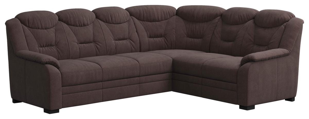 Ecksofa Marcus Braun S: 263x211 cm - Schwarz/Braun, Basics, Textil (263/211cm) - MID.YOU