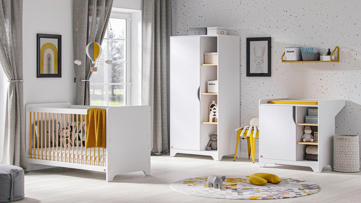 Kinderkleiderschrank Leaf - Weiß, MODERN, Holzwerkstoff (88,5/179,5/52cm) - MID.YOU