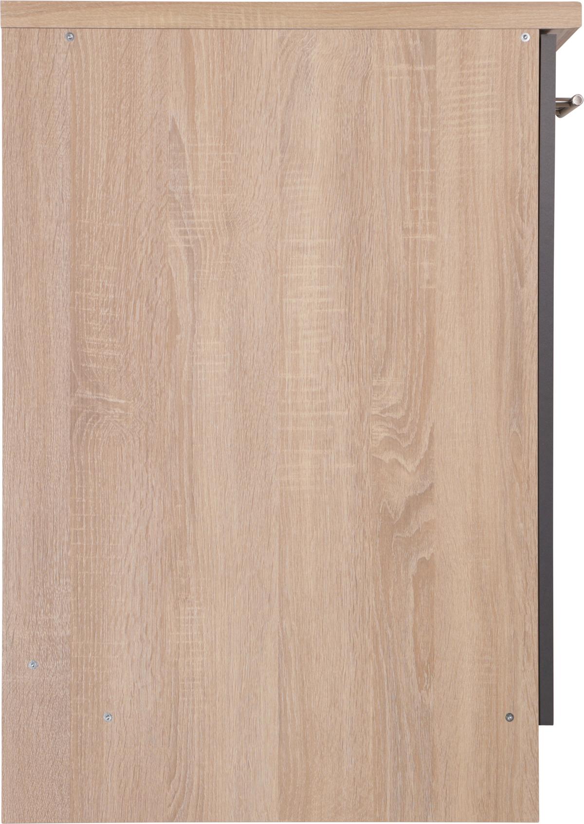 Spülenunterschrank Merle Grau, Eiche Dekor B:50cm - Eichefarben/Grau, Basics, Holzwerkstoff (50/84,8/60cm) - Respekta