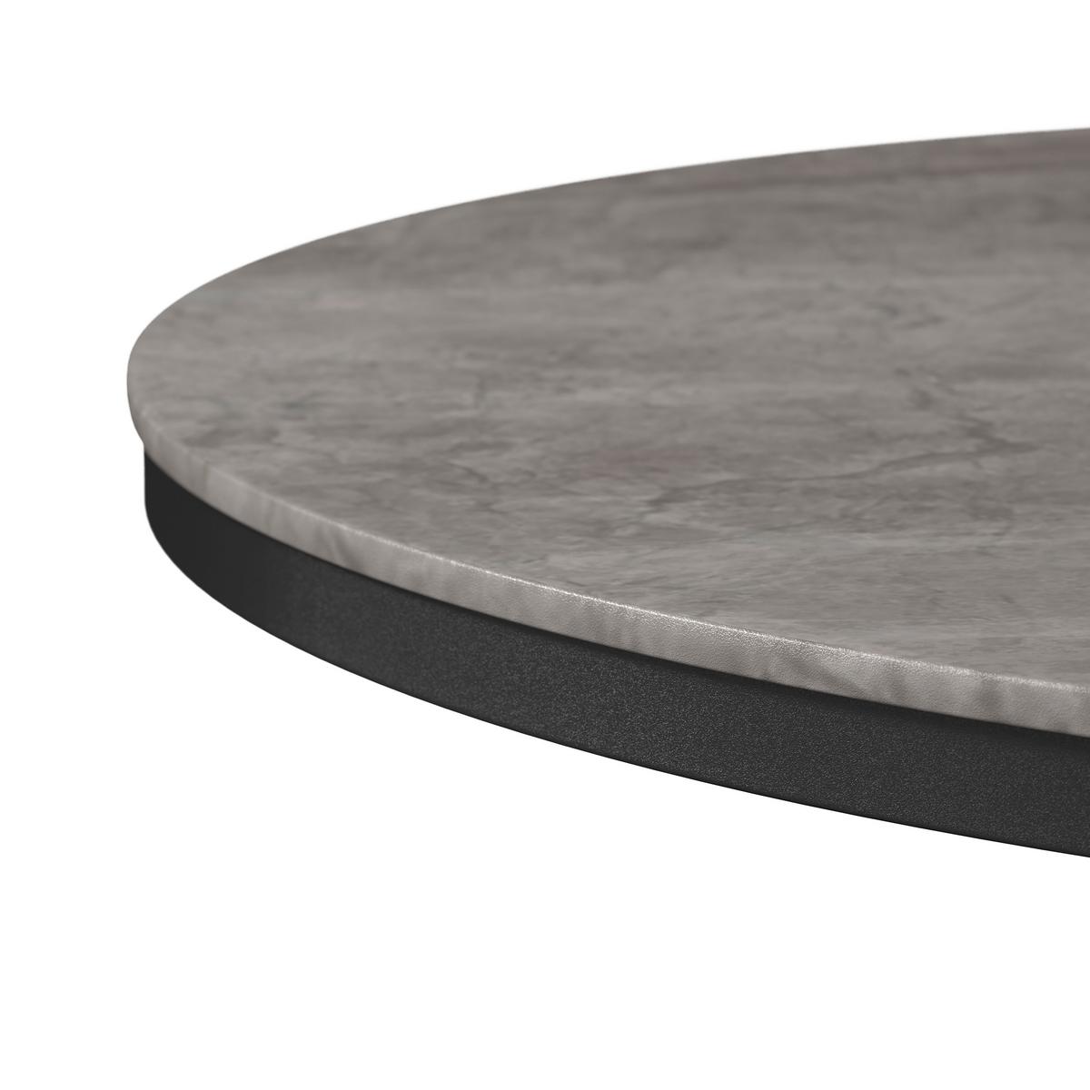 Jídelní stůl Pela, P: 110 cm - šedá/černá, Moderní, kov/kompozitní dřevo (110/110/75cm) - Bessagi Home