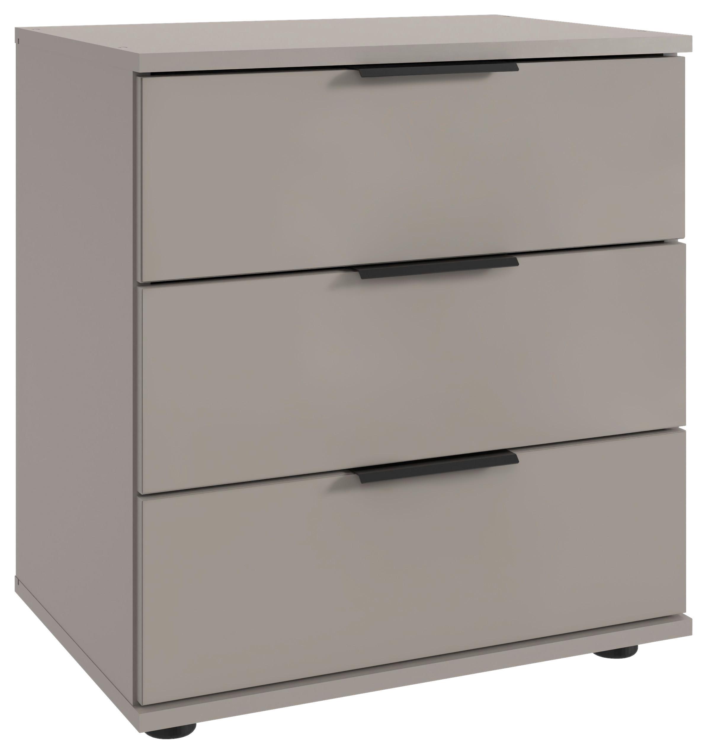 Nachtkästchen Saigon Beige/Greige B: 52 cm - Greige/Beige, MODERN, Glas/Holzwerkstoff (52/58/38cm) - MID.YOU
