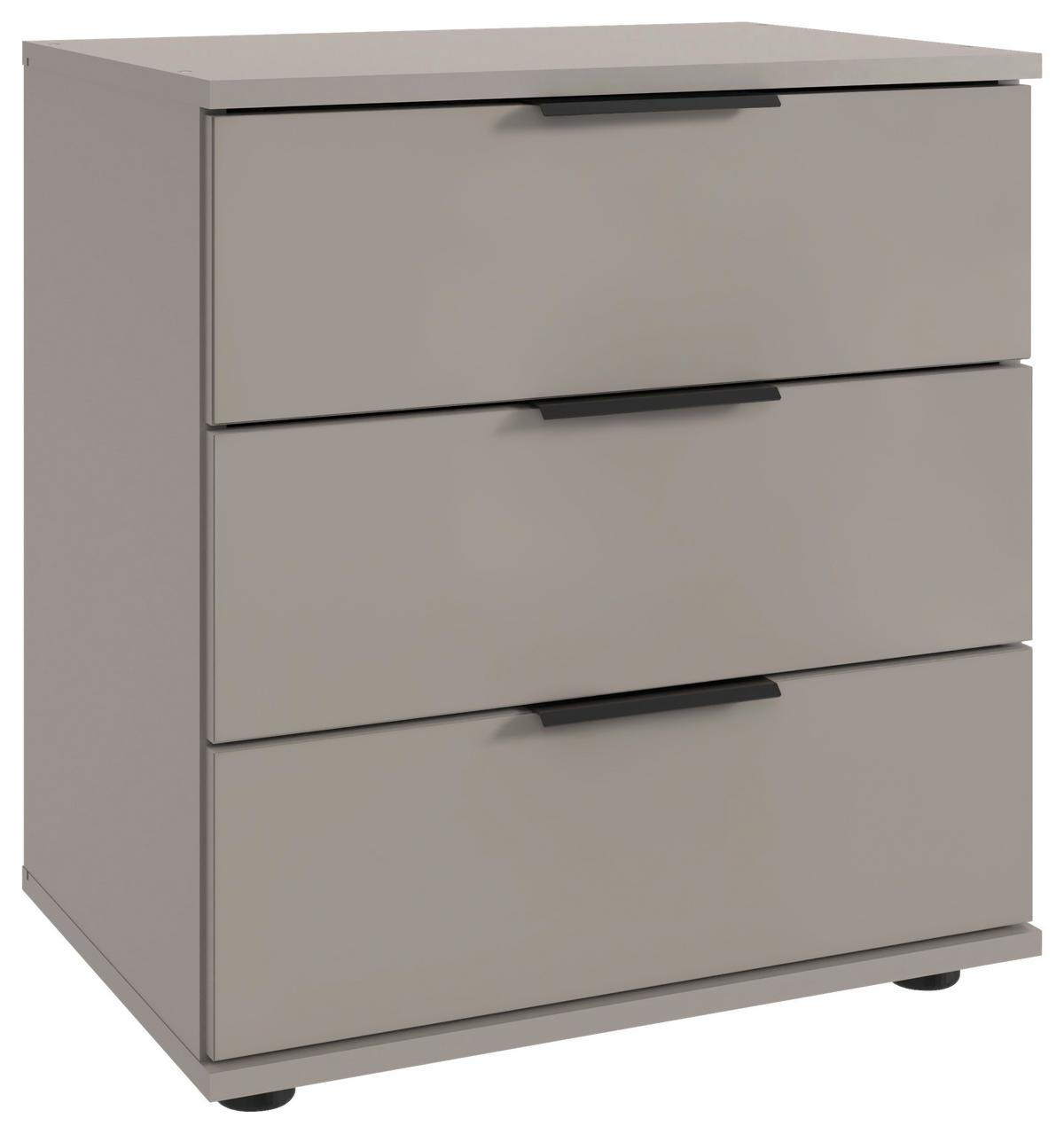 NOČNÝ STOLÍK SAIGON - čierna/sivobéžová, Modern, kov/kompozitné drevo (52/58/38cm)