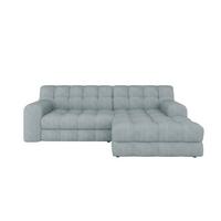 Dizajnová sedačka KARL, pravá, modrosivá - čierna/modrosivá, Modern, textil/plast (287/169cm) - Bessagi Home