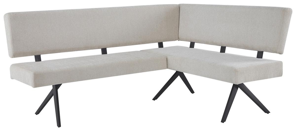 Eckbank Chios - Beige/Schwarz, KONVENTIONELL, Textil/Metall (190/150cm) - MID.YOU