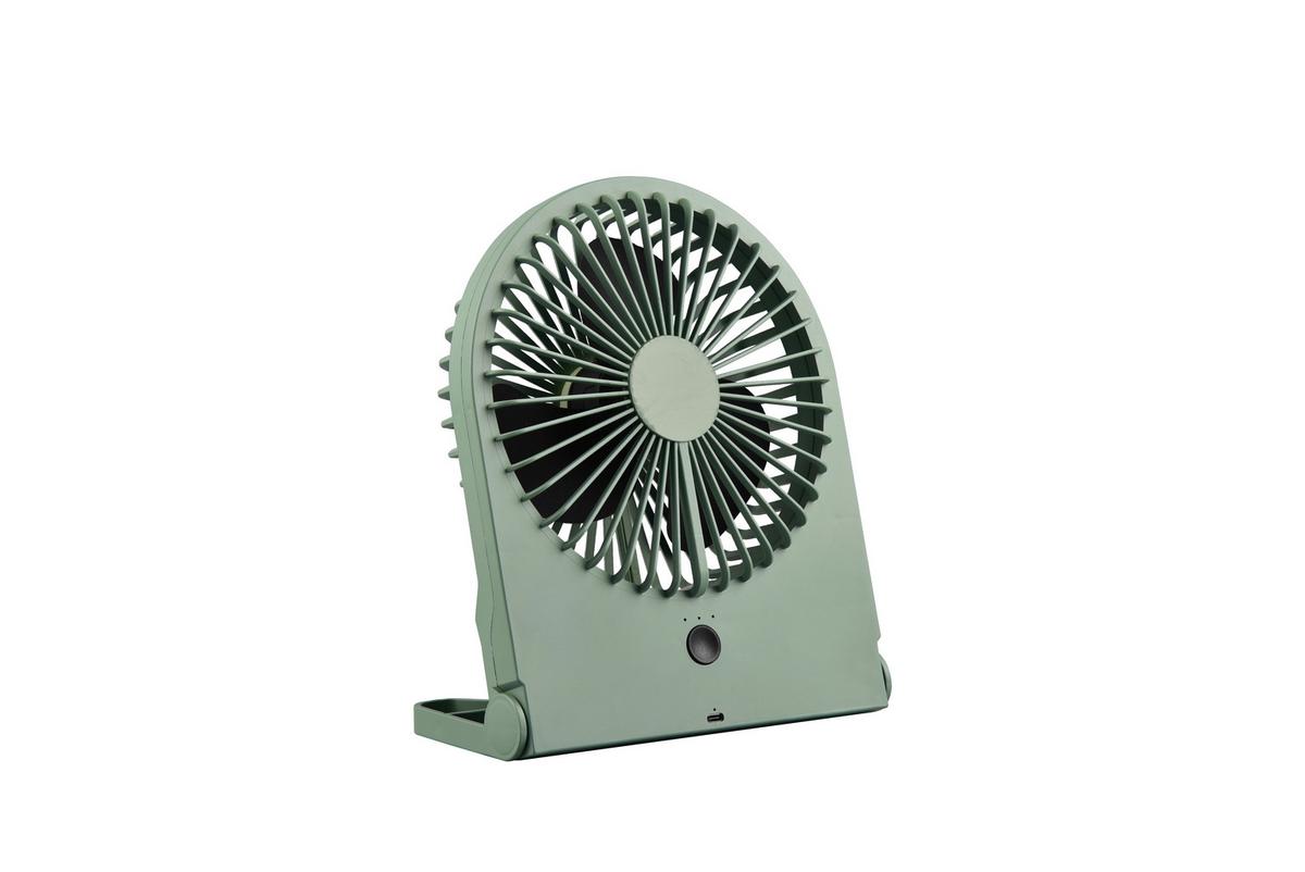 Tischventilator Breezy Grün B: 10,5 cm - Grün, KONVENTIONELL, Kunststoff (19/10,5/23cm)
