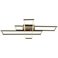 Led-deckenleuchte 67208-40 Dakari - Chromfarben/Dunkelbraun, Design, Holzwerkstoff/Kunststoff (80/60/10cm) - Globo