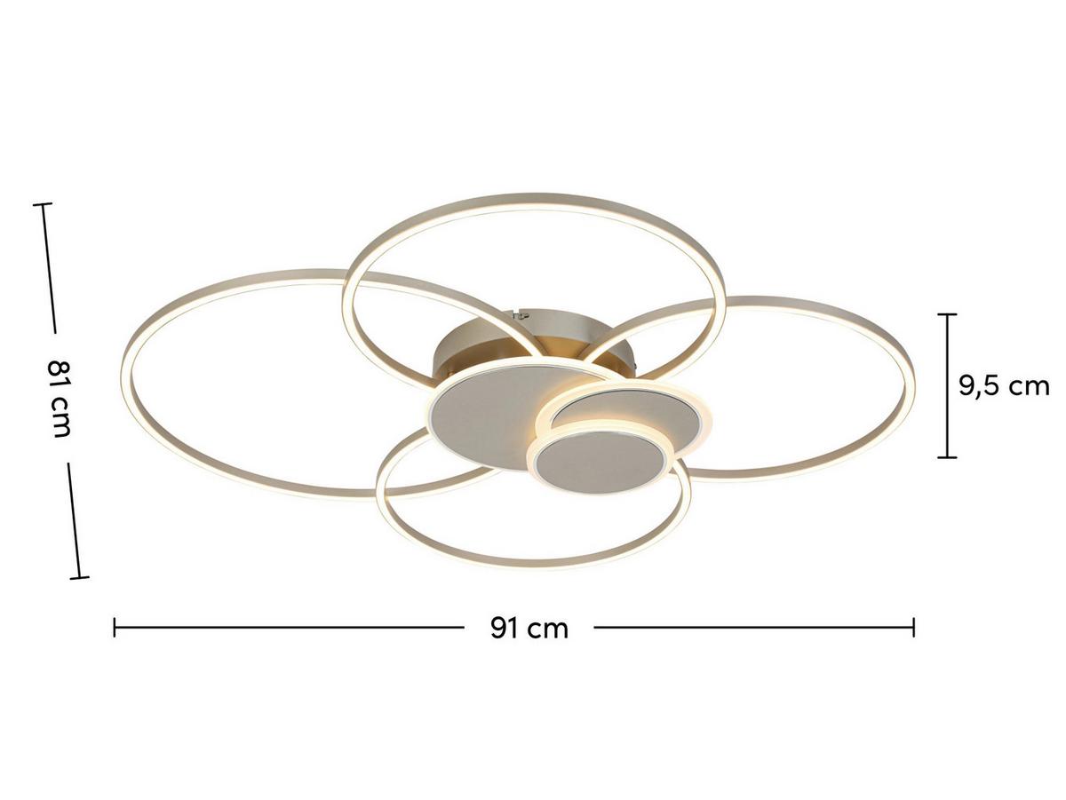LED-Deckenleuchte Chiara - Chromfarben/Champagner, Basics, Kunststoff/Metall (91/81/9,5cm) - Luca Bessoni