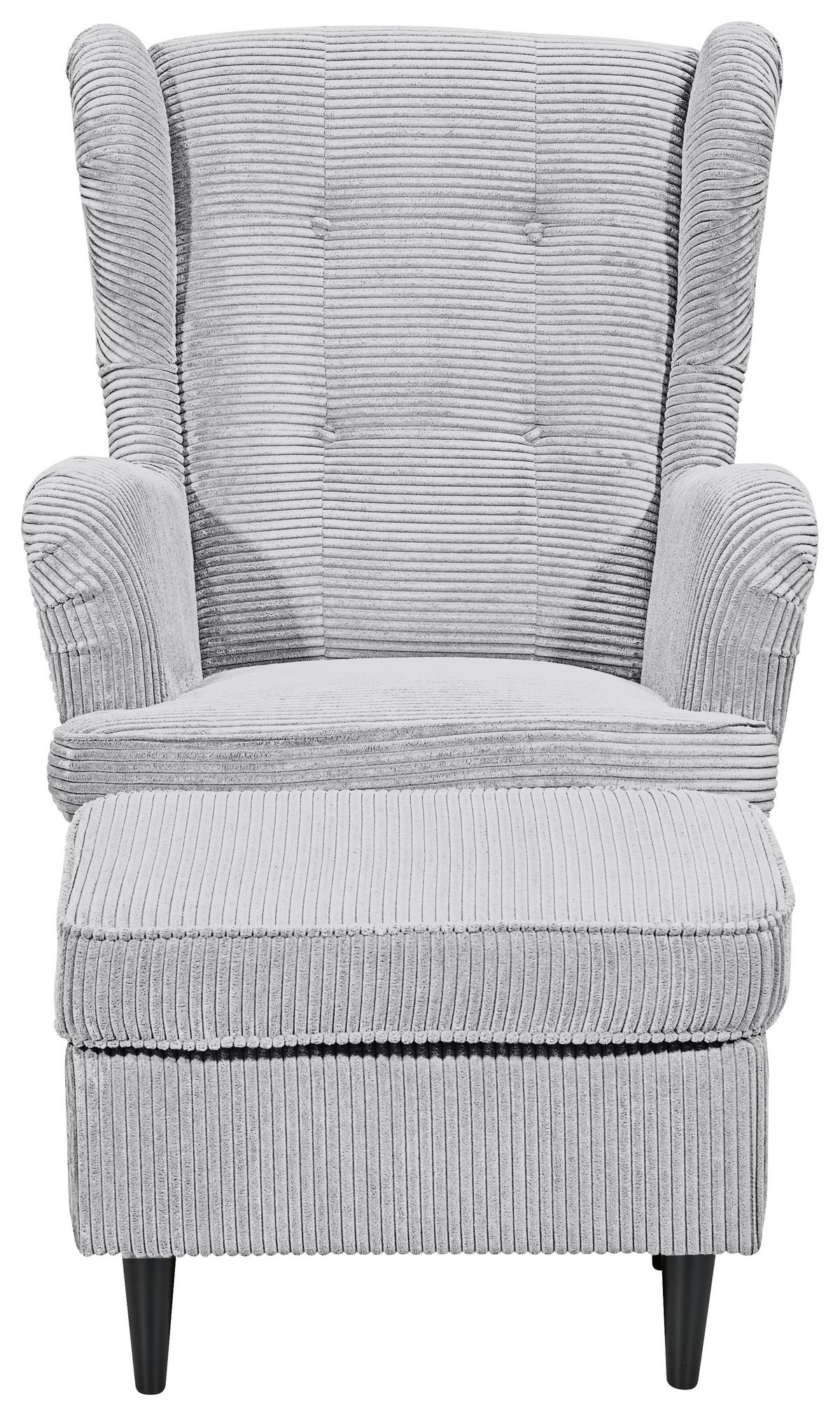 Ohrensessel Oskar Hellgrau B: 78 cm - Hellgrau/Schwarz, Basics, Textil (78/102/98cm) - MID.YOU