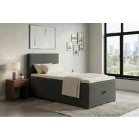 Boxbett Naxos 100x200 Soul 2 Anthrazit - Anthrazit/Schwarz, MODERN, Holzwerkstoff/Textil (100/200cm) - MID.YOU