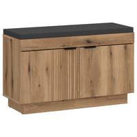 Garderobenbank Delamar Eichefarben Dekor B: 88,2 Cm - Eichefarben/Schwarz, Trend, Holzwerkstoff (88,2/57,5/39,6cm)