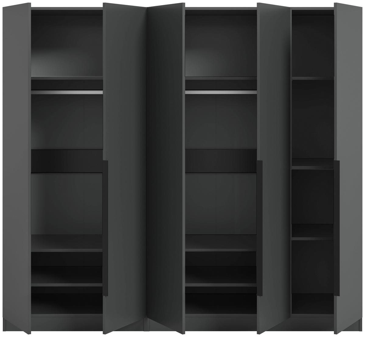 Drehtürenschrank Kopenhagen Anthrazit B: 200 Cm - Anthrazit, MODERN, Holzwerkstoff (200/181/52cm) - MID.YOU