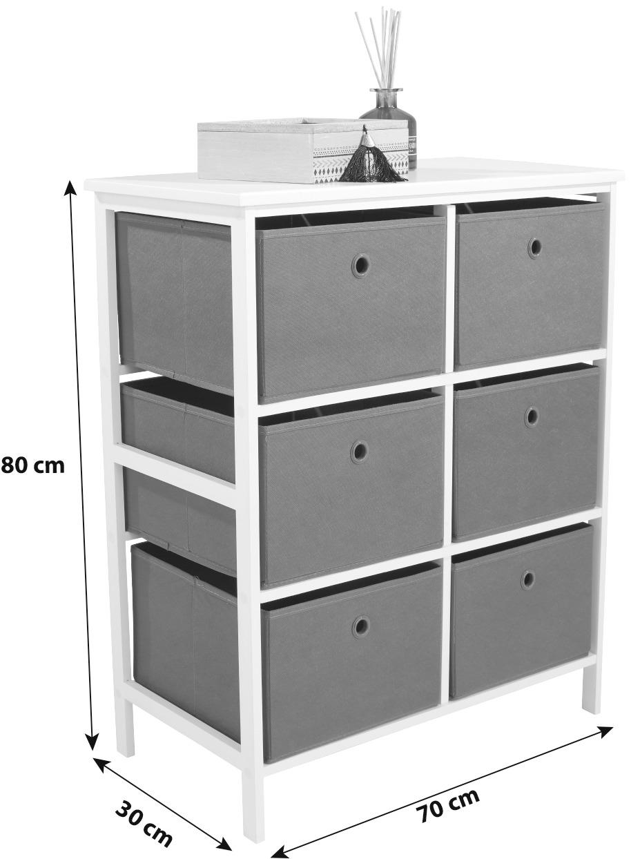 Regal inkl. Boxen Oliver B 70cm, Weiß/Grau