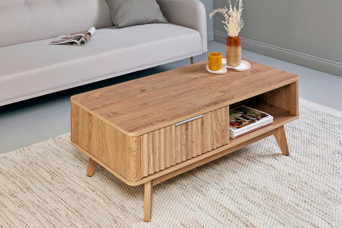 Couchtisch Wave Coffee Sk - Eichefarben, MODERN, Holzwerkstoff (110/55/44cm) - Livetastic
