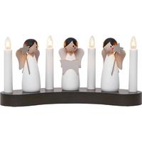 Led-kerze 655-85 Kerzenständer - Braun/Weiß, Basics, Holz/Kunststoff (31/8/15cm) - Eglo