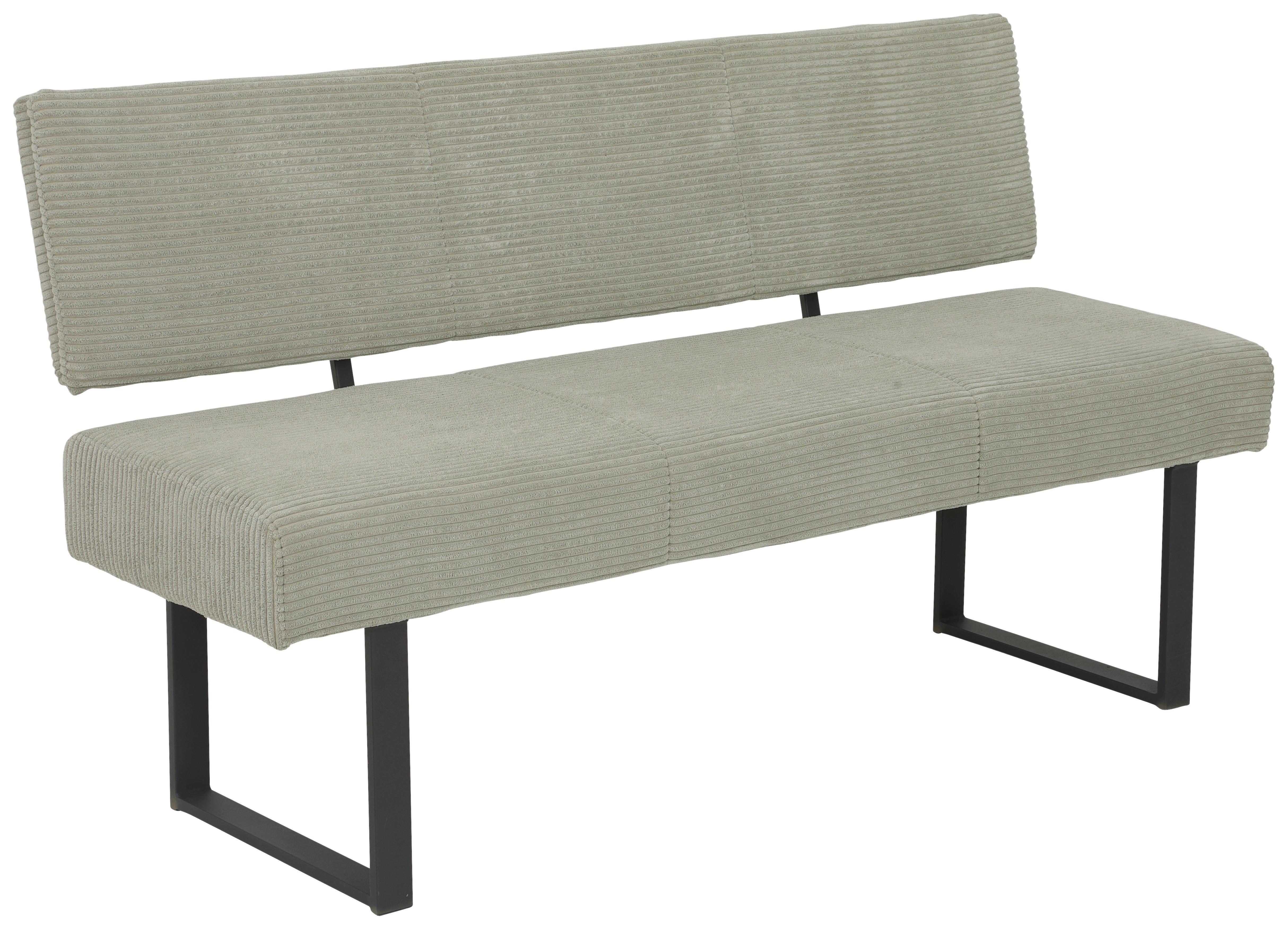 Sitzbank Olivia Giga-S - Beige/Schwarz, MODERN, Textil/Metall (160/91/61cm)