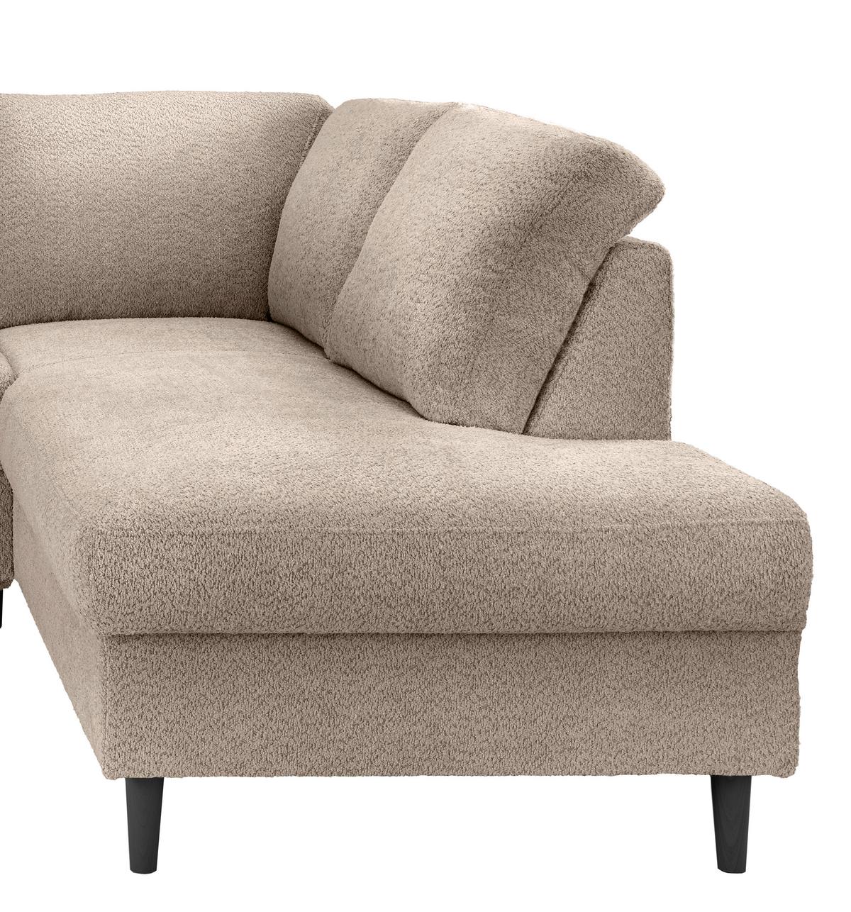 Eckschlafsofa Passione, Beige S: 242x200 Cm - Beige/Schwarz, MODERN, Textil (242/200cm) - Livetastic