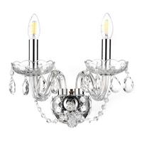 Wandleuchte 9095/ap2c - Chromfarben/Transparent, KONVENTIONELL, Glas/Metall (32/30/20cm)