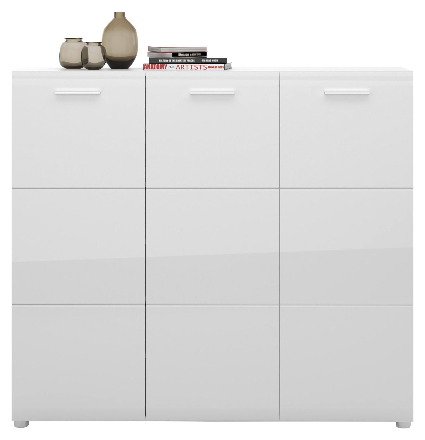Schuhschrank Merano Weiß B:  134,8 cm - MODERN, Holzwerkstoff (134,8/120/36cm)