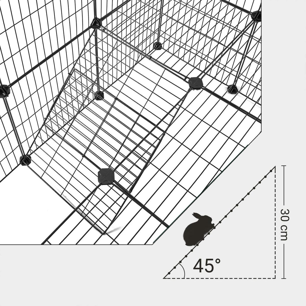 Heimtiergehege Schwarz B: 143 Cm - Schwarz, Basics, Kunststoff/Metall (143/71/73cm)