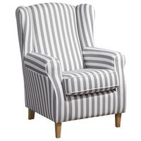 Ohrensessel mit Armlehnen Lorris Weiß/Hellbraun - Hellbraun/Eichefarben, KONVENTIONELL, Textil (77/103/86cm) - Max Winzer