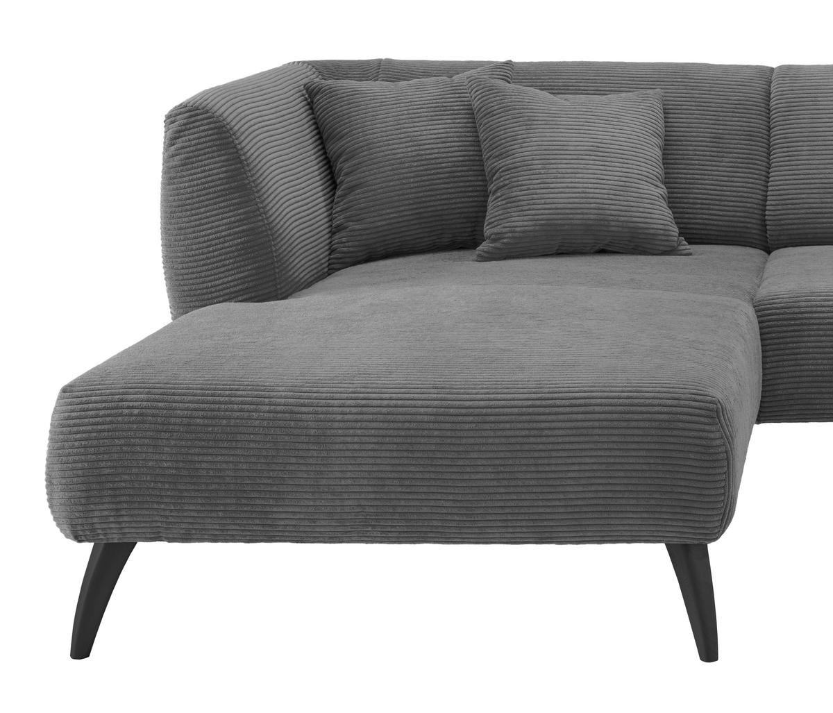 Ecksofa Colori Grau S: 160/264 cm - Schwarz/Grau, MODERN, Holz/Textil (160/264cm) - MID.YOU