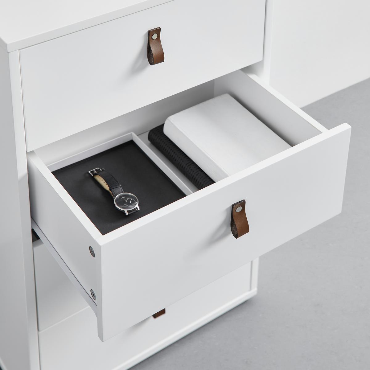 Komoda Mick - bílá/černá, Moderní, kompozitní dřevo/plast (46/77/40cm) - Modern Living