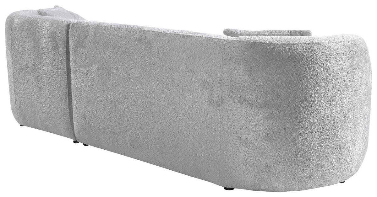 Ecksofa Flick Hellgrau/schwarz, 264 Cm - Hellgrau/Schwarz, Design, Textil (264/143cm) - MID.YOU