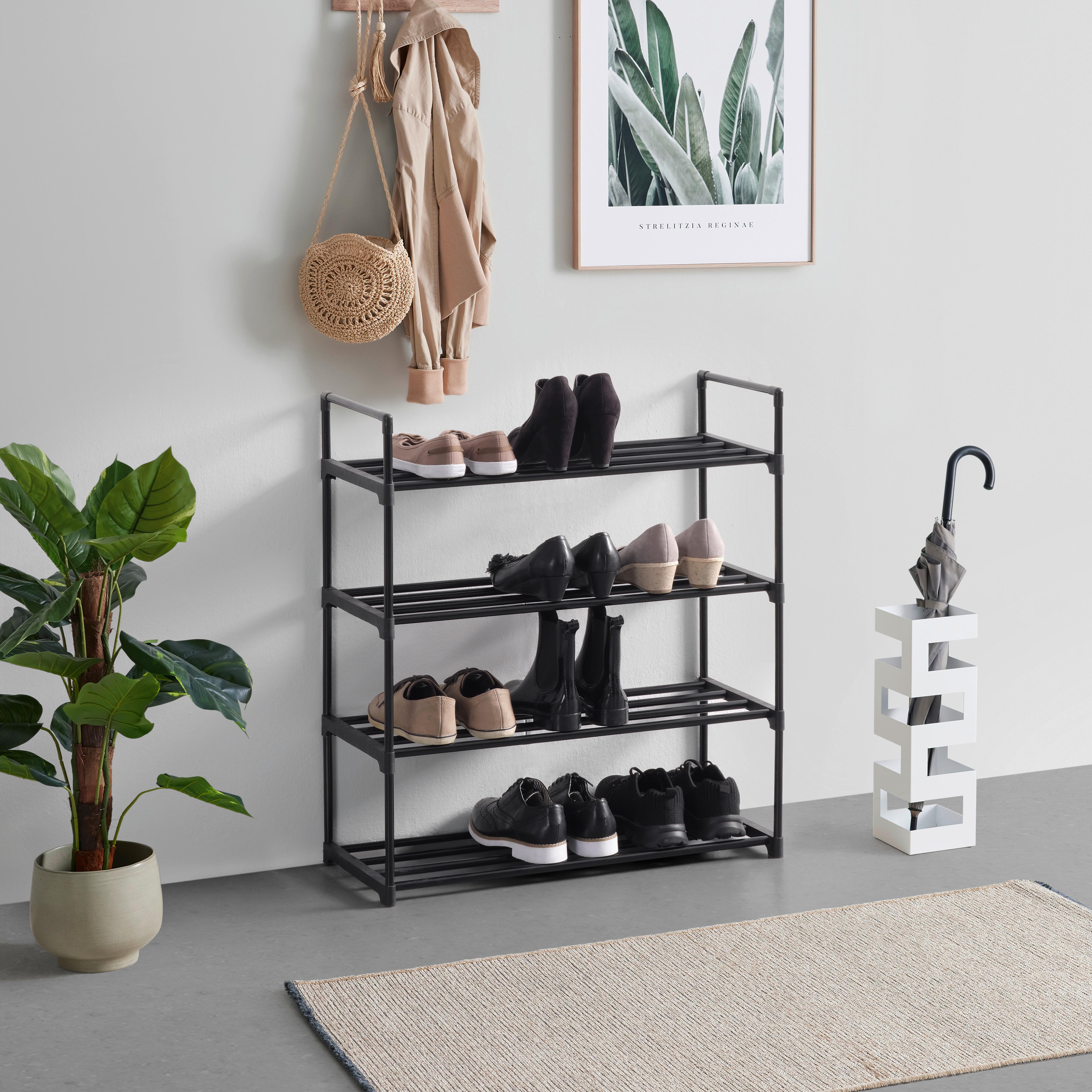 Regál na topánky Jane, š: 65cm, kov - čierna, Modern, kov (65/82/30cm) - Based