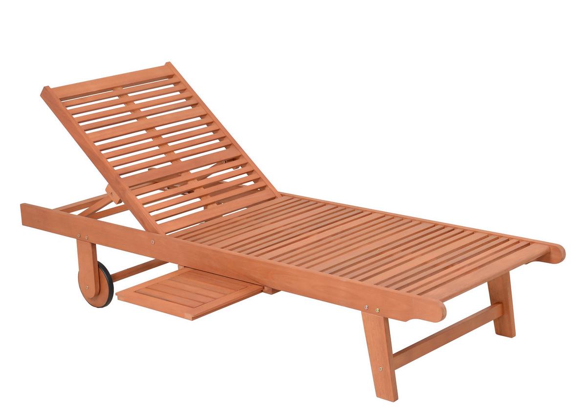 Sonnenliege San Diego - Beige/Braun, Basics, Holz/Textil (64/89/83cm) - Gardenson
