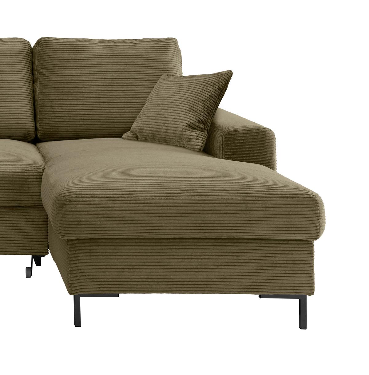 Eckschlafsofa Zona, Olivgrün S: 237x143 Cm - Schwarz/Olivgrün, KONVENTIONELL, Textil (237/143cm) - Livetastic