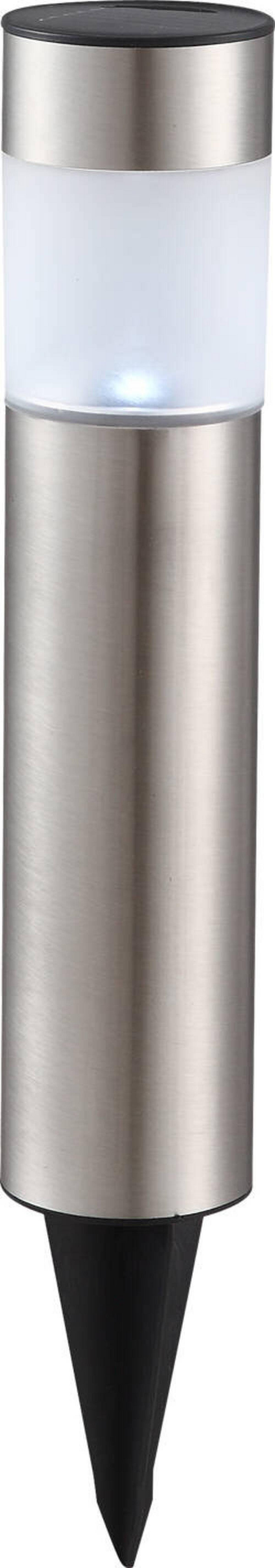 Solarleuchte Edelstahlfarben Satiniert - Design, Kunststoff/Metall (6,5/38cm) - Globo