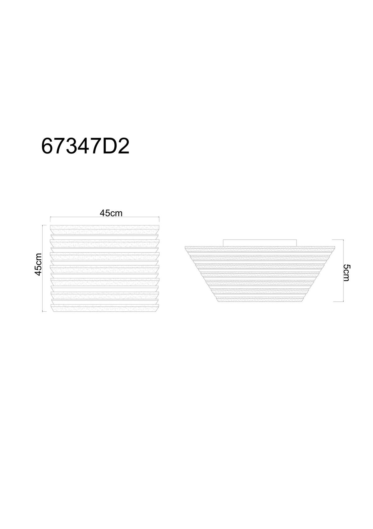 Led Mennyezeti Lámpa 67347d2 Hayden - sötétbarna/fekete, Natur, műanyag/faalapú anyag (45/45/5cm) - Globo