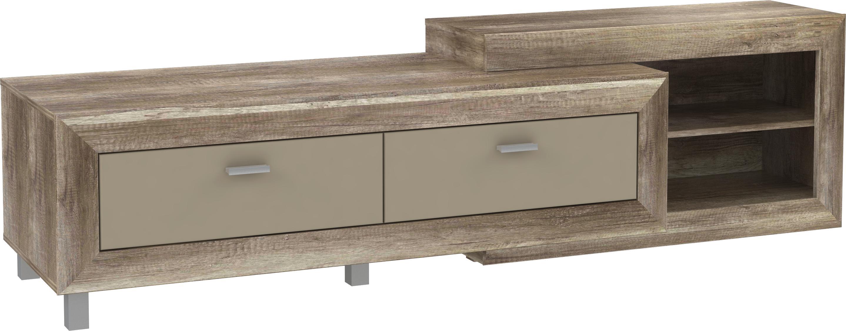 Tv-elem Genetic - Bézs/Tölgyfa, konvencionális, Faalapú anyag/Műanyag (195/52/52cm)