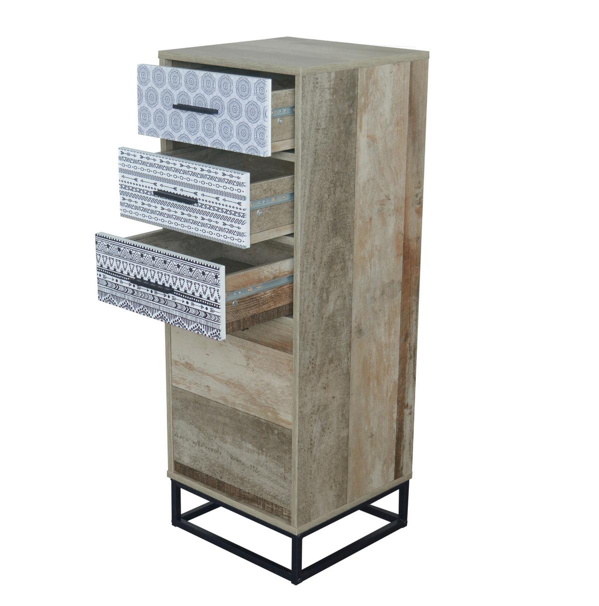 Kommode Graubraun, Naturfarben B: 39,5cm - Graubraun/Schwarz, Design, Holzwerkstoff (39,5/106/38cm) - Livetastic