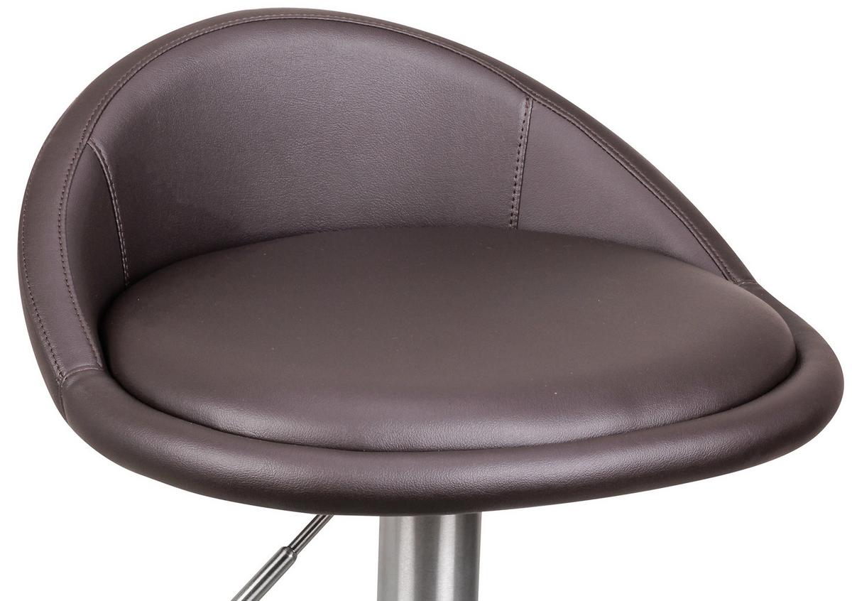 Barová židle Barhocker hnědá - barvy stříbra/hnědá, Moderní, kov/textil (43/54-79/43cm) - MID.YOU