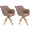 Armlehnstuhl-set 2er Belluno Greige Drehbarerer Sitzfläche - Greige/Eichefarben, MODERN, Holz/Textil (60/88/57,5cm) - MID.YOU