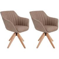 Armlehnstuhl-set 2er Belluno Greige Drehbarerer Sitzfläche - Greige/Eichefarben, MODERN, Holz/Textil (60/88/57,5cm) - MID.YOU