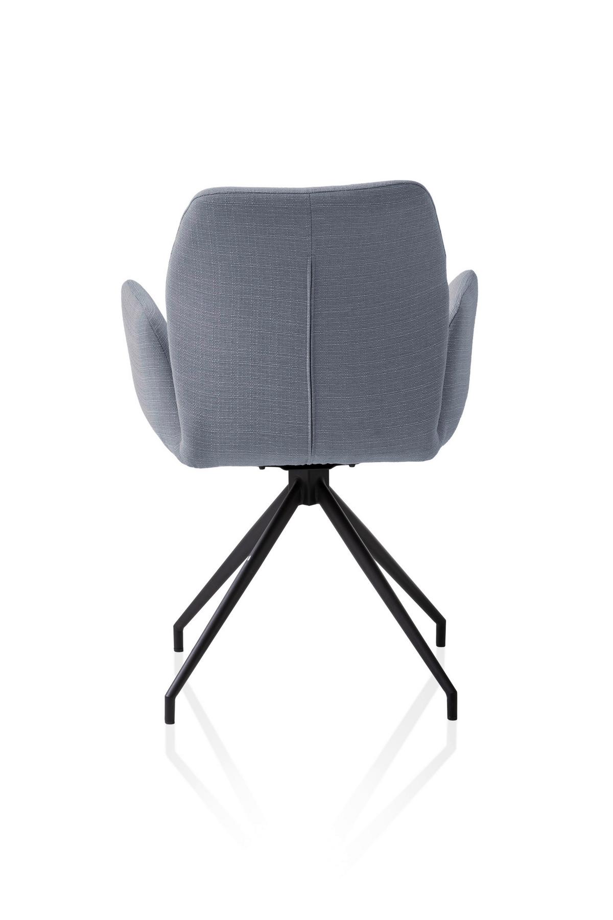 Armlehnstuhl Dunkelgrau B: 59cm - Dunkelgrau/Schwarz, MODERN, Textil/Metall (59/88/58cm) - Livetastic