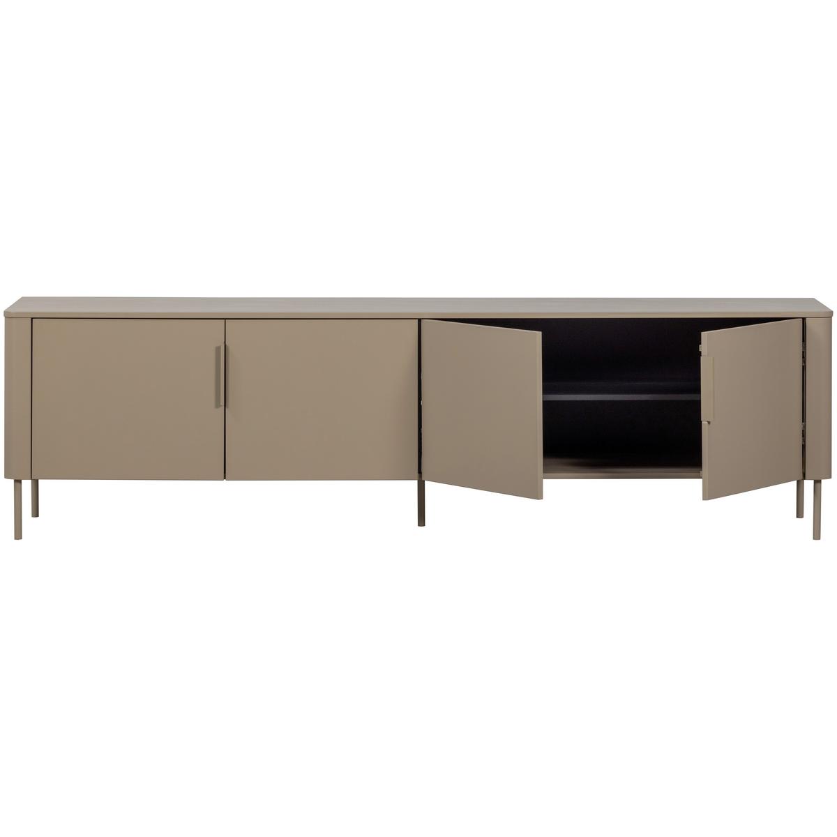 LOWBOARD Gunnar Schlammfarben B: 200cm - Schlammfarben/Schwarz, Design, Holz (200/56/44cm) - Livetastic