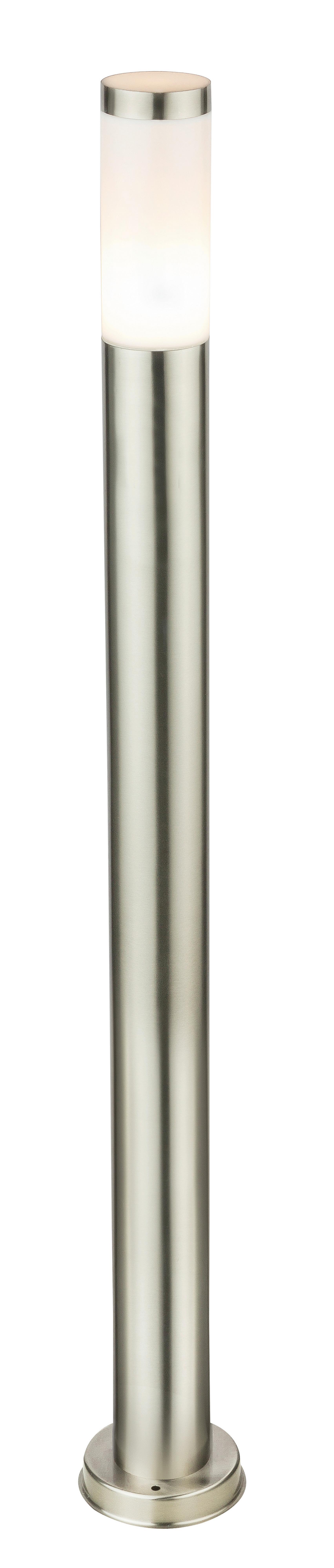 Led Außenleuchte Boston 9 Watt Edelstahl - Edelstahlfarben/Opal, Basics, Kunststoff/Metall (13,1/110cm) - Globo