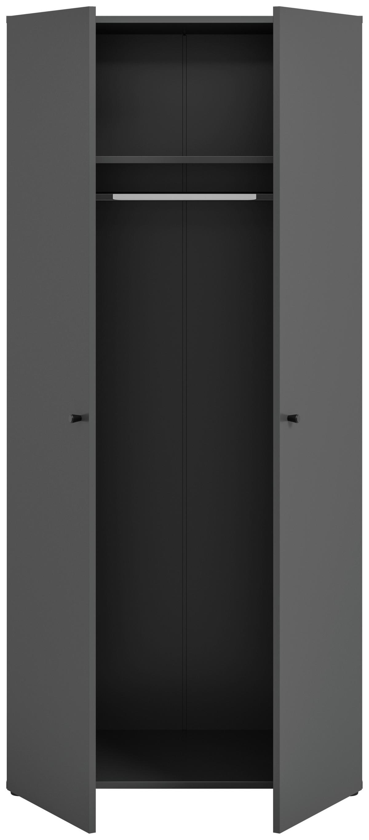 Drehtürenschrank Darwin, Anthrazit B: 80 Cm - Anthrazit, MODERN, Holzwerkstoff (80/176/51cm) - MID.YOU